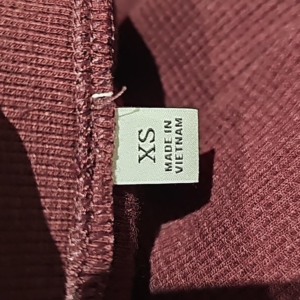 Aritzia Sunday Best Baby Waffle Pants Flare Burgundy Size XS - Picture 10 of 10